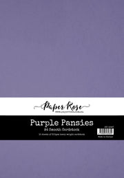 Purple Pansies Smooth Cardstock A4 12 sheets 32997