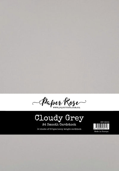 Cloudy Grey Smooth Cardstock A4 12 sheets 33015