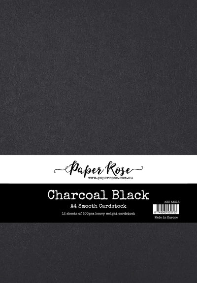 Charcoal Black Smooth Cardstock A4 12 sheets 33018