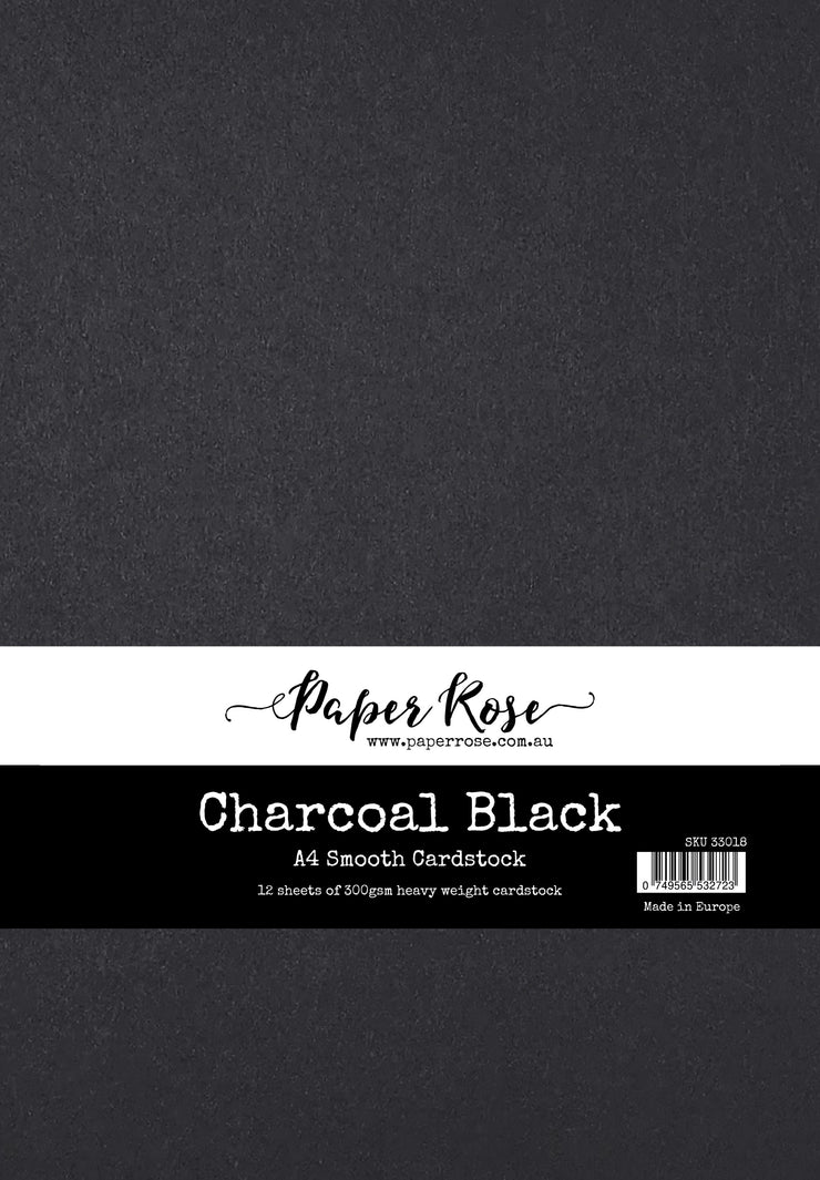 Charcoal Black Smooth Cardstock A4 12 sheets 33018