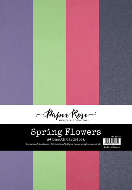 Spring Flowers Assorted Smooth Cardstock A4 12 sheets 33027 – Paper ...