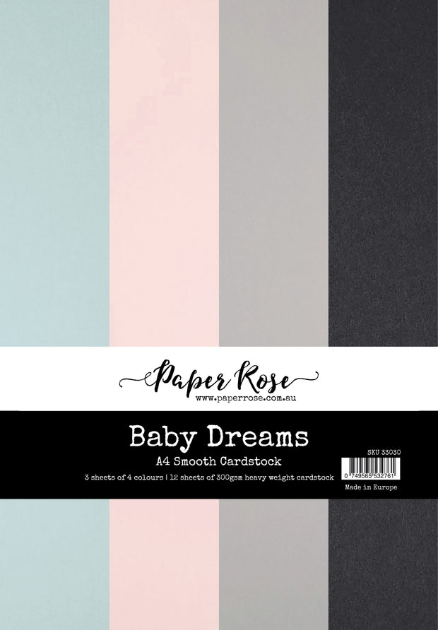 Baby Dreams Assorted Smooth Cardstock A4 12 sheets 33030