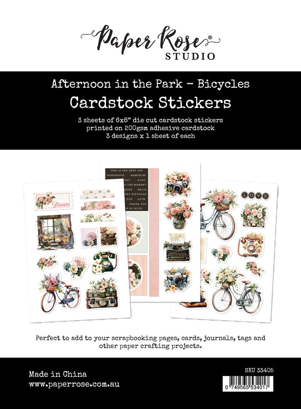 Afternoon in the Park 6x8 Cardstock Sticker Pack - Bicycles 33405