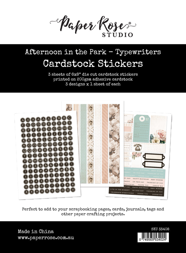 Afternoon in the Park 6x8 Cardstock Sticker Pack - Typewriters 33408