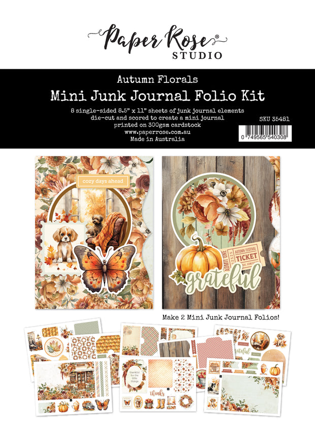 Autumn Florals 8.5" x 11" Mini Junk Journal Folio Kit 35481