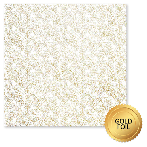 Blooming Proteas Gold Foil B 12x12 Paper (6pc Bulk Pack) 30753 - Paper Rose Studio