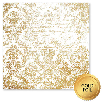 Blooming Proteas Gold Foil E 12x12 Paper (6pc Bulk Pack) 30762 - Paper Rose Studio
