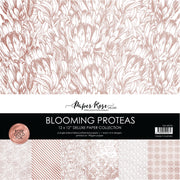 Blooming Proteas - Rose Gold Foil 12x12 Paper Collection 30723 - Paper Rose Studio