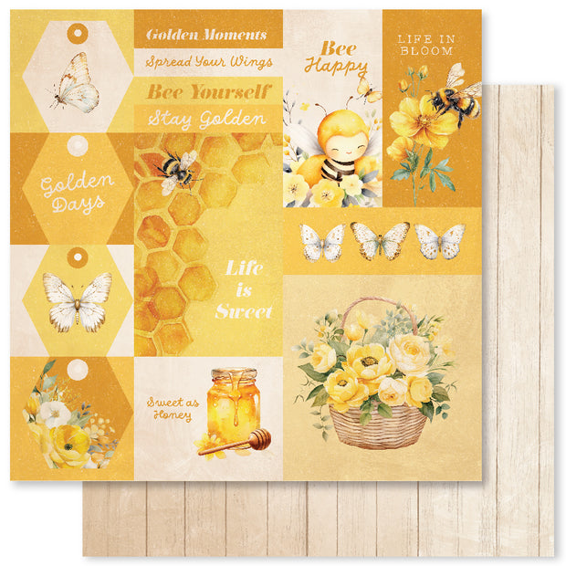 Bees & Butterflies Basics A 12x12 Paper (12pc Bulk Pack) 33564