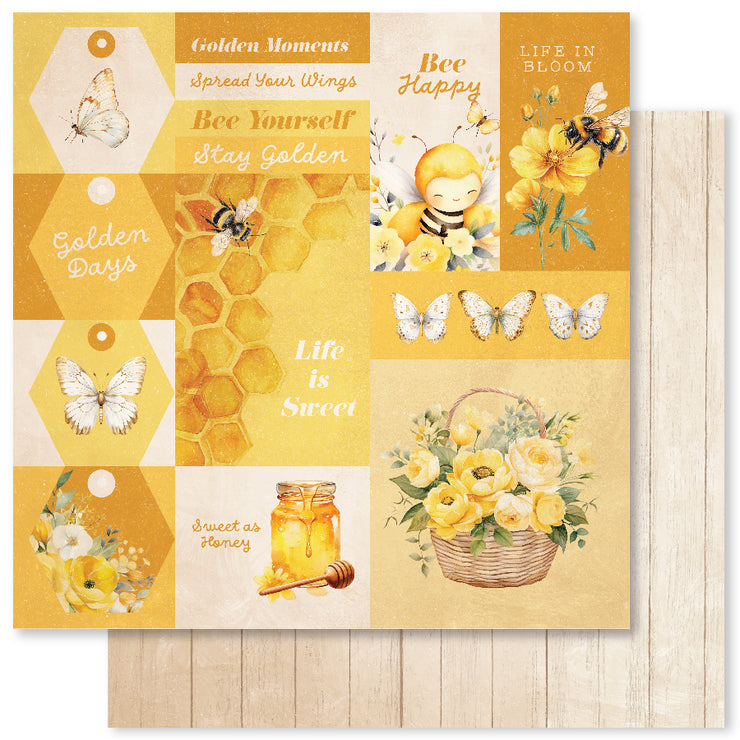 Bees & Butterflies Basics A 12x12 Paper (12pc Bulk Pack) 33564