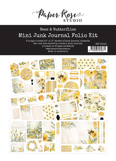 Bees and  Butterflies  8.5" x 11" Mini Junk Journal Folio Kit 35013