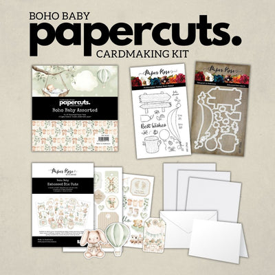 Papercuts Cardmaking Kit - Boho Baby 35095 - Includes 4x6" Clear Stamp & Die Set