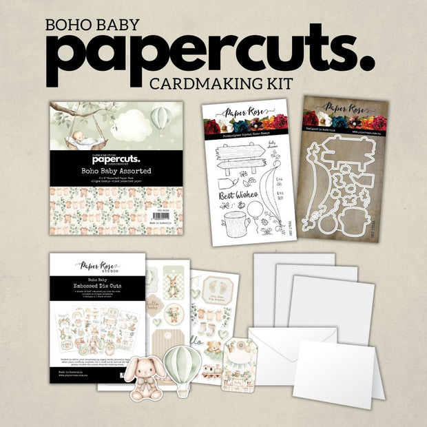 Papercuts Cardmaking Kit - Boho Baby 35095 - Includes 4x6" Clear Stamp & Die Set