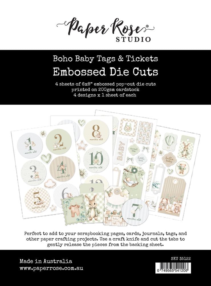 Boho Baby Basics Tags & Tickets Embossed Die Cuts 35122 - Paper Rose Studio