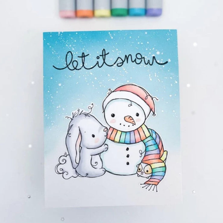 Bunny & Guinea - ‘Snowman' CLEAR STAMP & DIE SET 30696 30697 DISCONTINUED