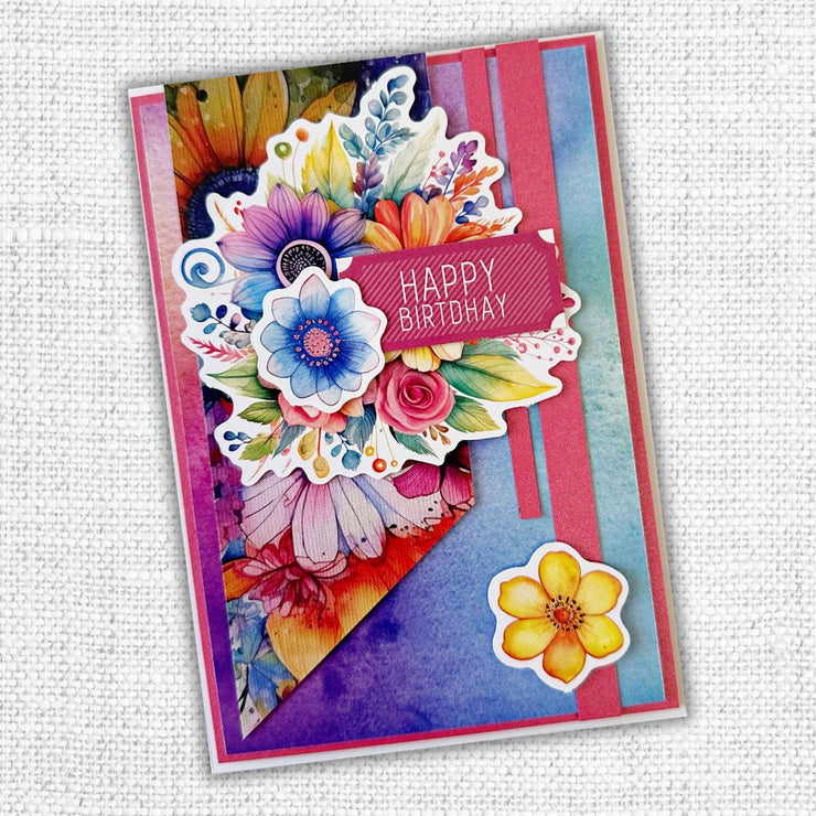 Rainbow Poppies A5 12pc Sentiment Sheets 25603 - Paper Rose Studio