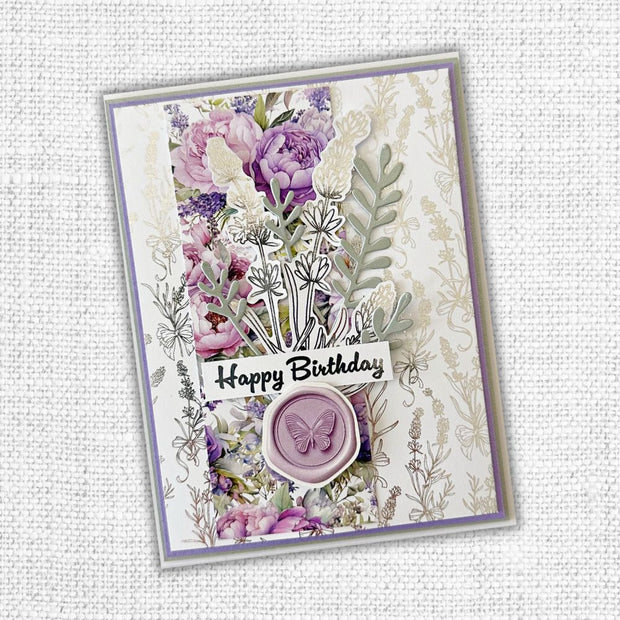 Lavender & Roses - Silver Foil 12x12 Paper Collection 32244 - Paper Rose Studio