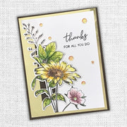 Sketchy Floral - Thanks 4x6" Clear Stamp Set 19072 - Paper Rose Studio