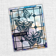 Alora Butterfly Stained Glass Coverplate Metal Cutting Die 31617 - Paper Rose Studio