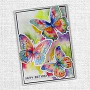 Rainbow Garden Butterflies Embossed Die Cuts 31476