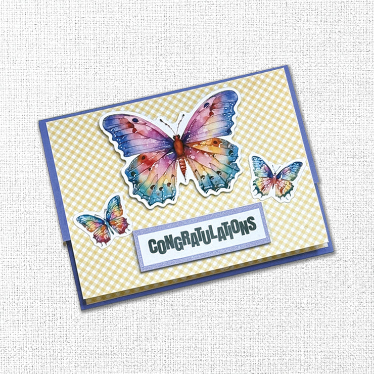 Rainbow Garden Butterflies Embossed Die Cuts 31476