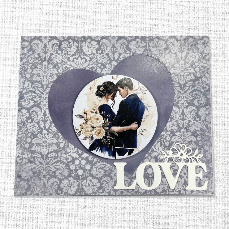 Wedding Blooms Layered Love Word Metal Cutting Die 31605