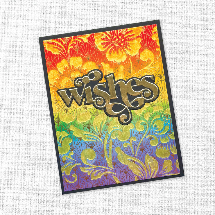 Fancy Script Layered Wishes Metal Cutting Die 32457