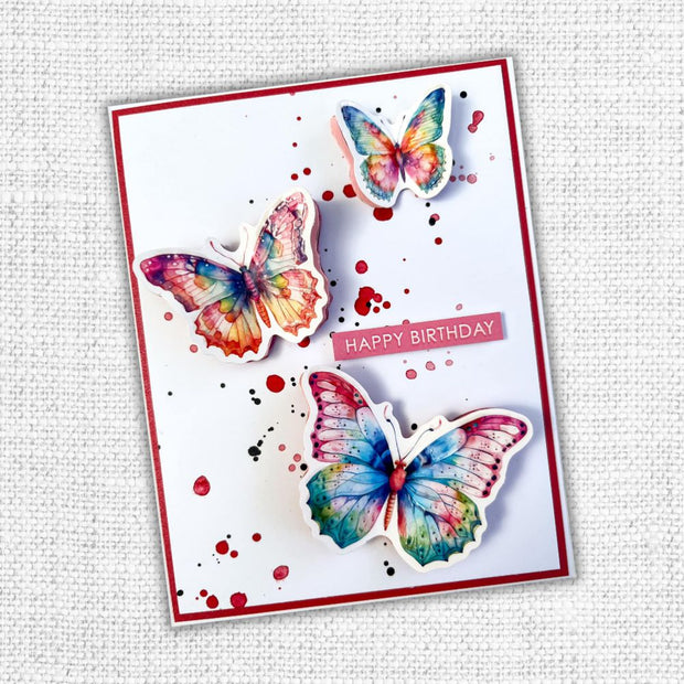 Rainbow Garden Butterflies Embossed Die Cuts 31476