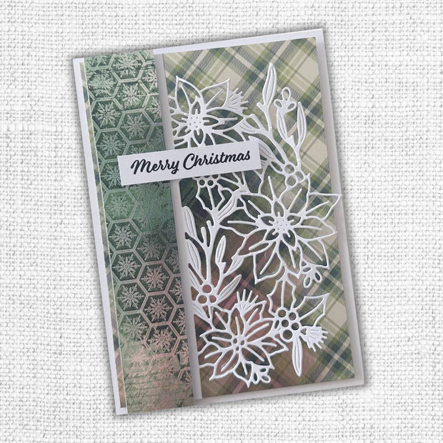 White Christmas Poinsettia Border Metal Cutting Die 32568