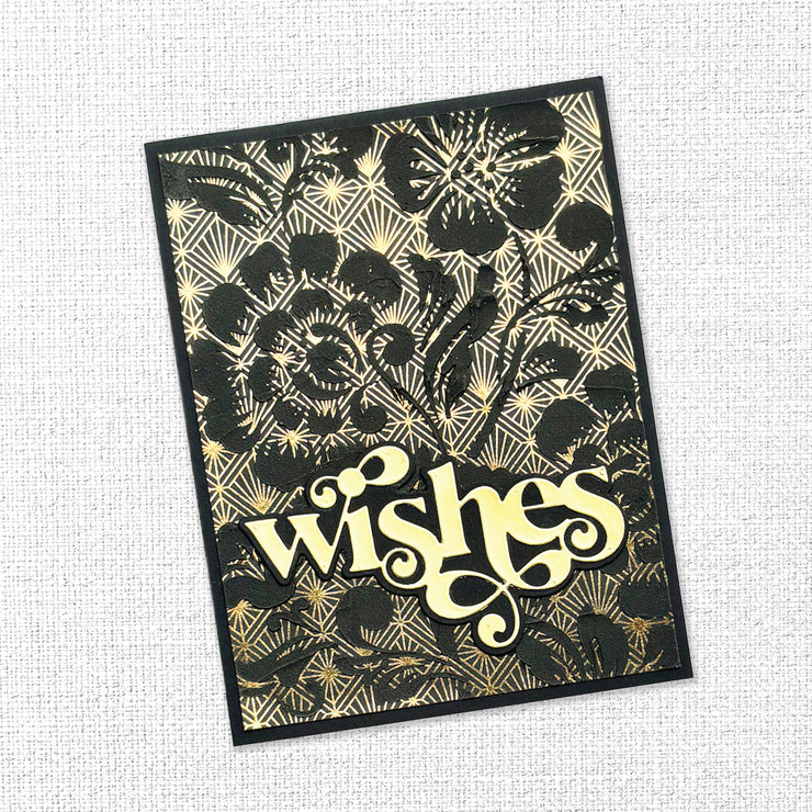 Fancy Script Layered Wishes Metal Cutting Die 32457