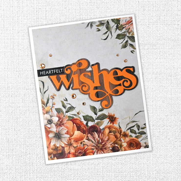 Fancy Script Layered Wishes Metal Cutting Die 32457