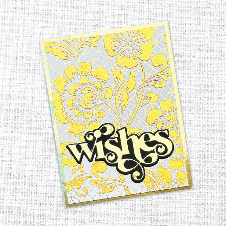 Fancy Script Layered Wishes Metal Cutting Die 32457