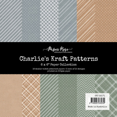 Charlie's Kraft Patterns 6x6 Paper Collection 33171 - Paper Rose Studio