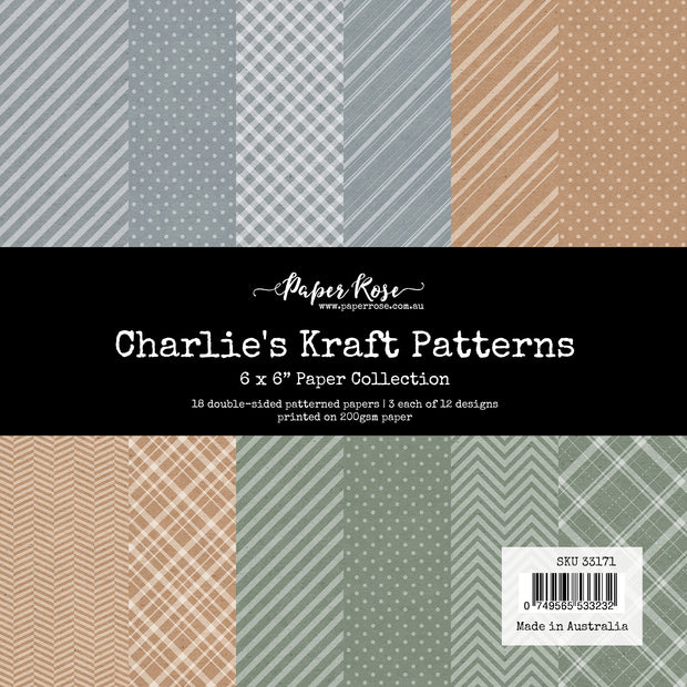 Charlie's Kraft Patterns 6x6 Paper Collection 33171 - Paper Rose Studio