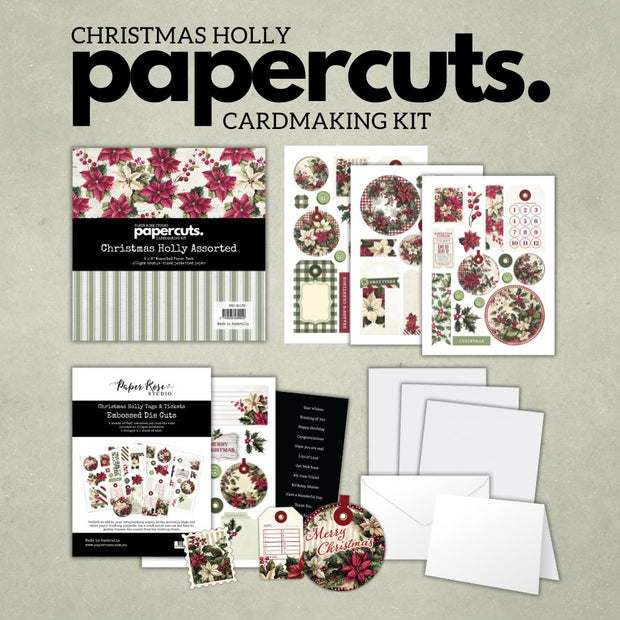 Papercuts Cardmaking Kit - August 2025 Christmas Holly 35178