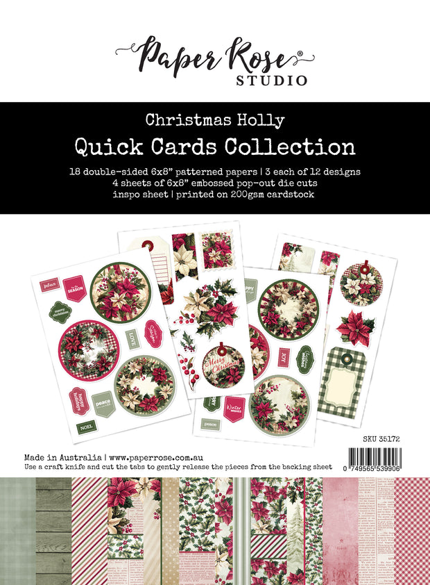 Christmas Holly 6x8" Quick Cards Collection 35172
