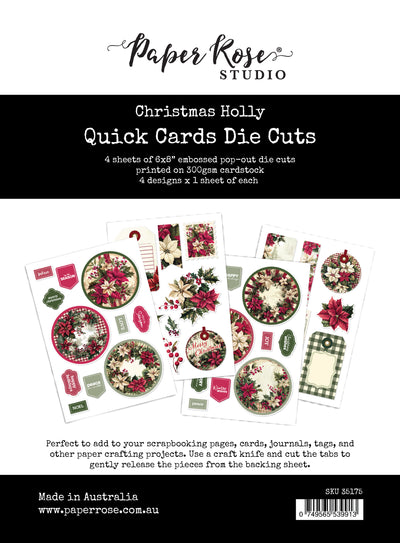 Christmas Holly 6x8" Quick Cards Die Cuts 35175
