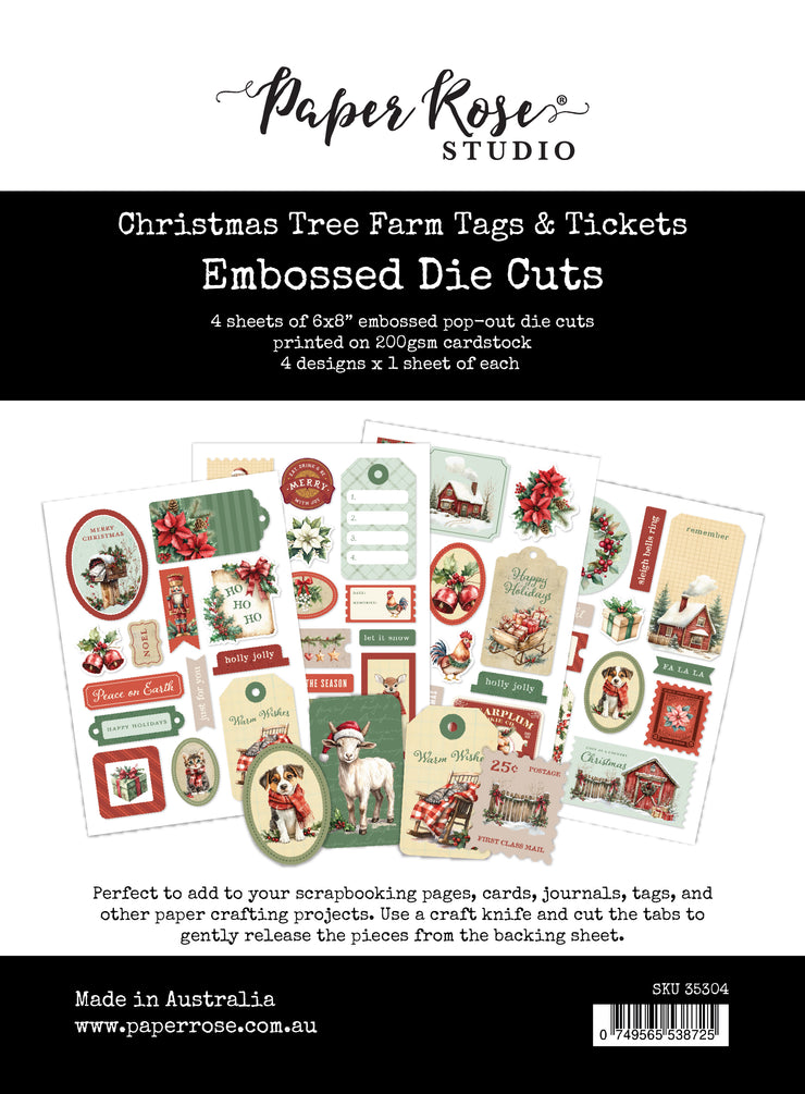 Christmas Tree Farm Tags & Tickets Embossed Die Cuts 35304