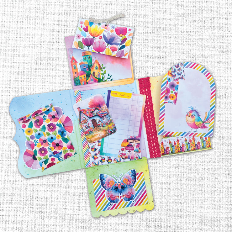 Rainbow Village 8.5" x 11" Mini Junk Journal Folio Kit 35361