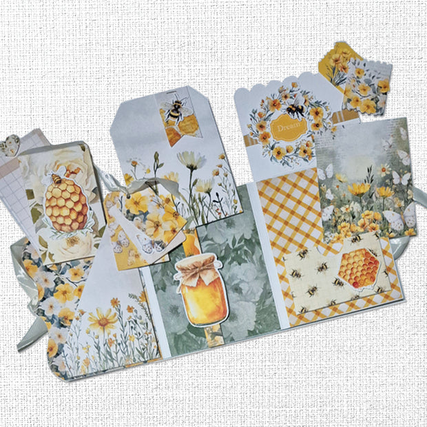 Bees and  Butterflies  8.5" x 11" Mini Junk Journal Folio Kit 35013 - Paper Rose Studio