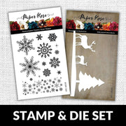 Christmas Snowflakes 4x6"  CLEAR STAMP & DIE SET 18228 16536 DISCONTINUED