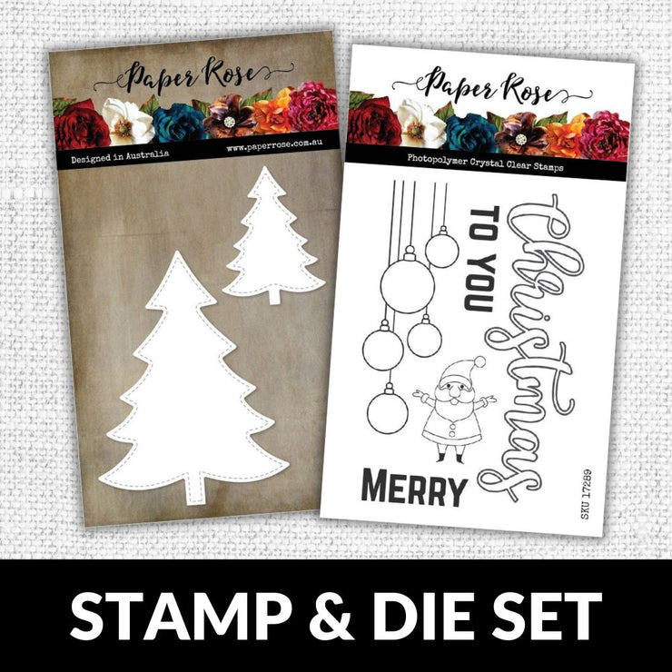 Christmas Ornaments 4x6" CLEAR STAMP & DIE SET 17289 16590 DISCONTINUED