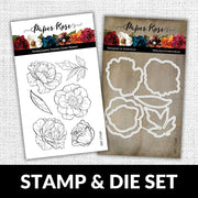 Peonies 4x6" STAMP & DIE SET 17148-17149 DISCONTINUED