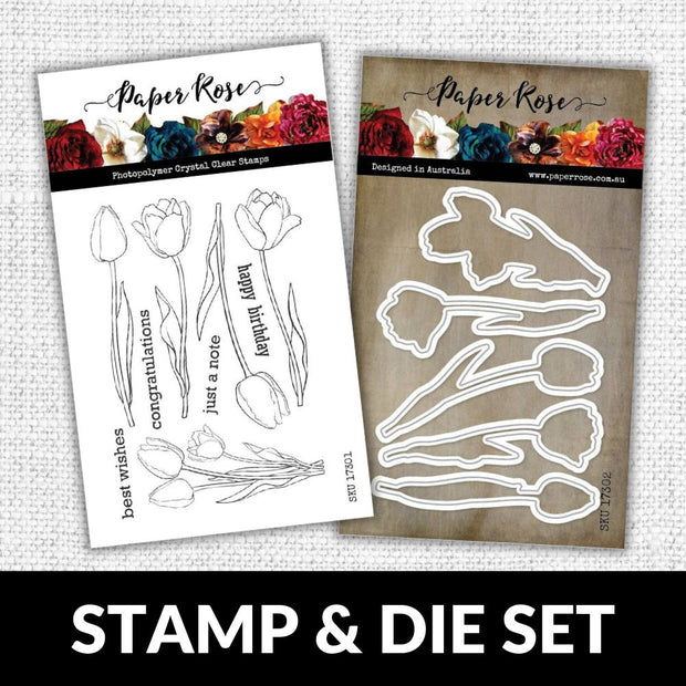 Tulips 4X6" CLEAR STAMP & DIE SET 17301 17302 DISCONTINUED