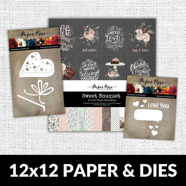 Sweet Bouquet 12x12 Paper Collection & Metal Die Bundle 29955 28891 28846