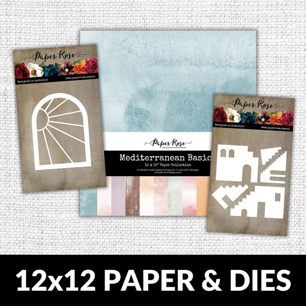 Mediterranean Basics 12x12 Paper Collection & Metal Die Bundle 29416 29014 28996