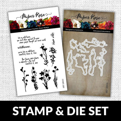 Wildflowers 4x6" CLEAR STAMP & DIE SET 18500 18501 DISCONTINUED