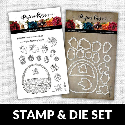 Berry Basket 4x6" CLEAR STAMP & DIE SET 18754 18755 DISCONTINUED