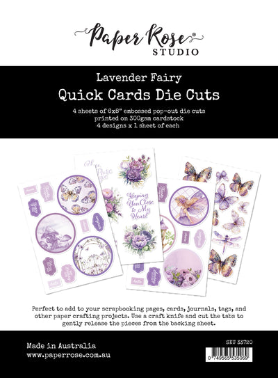 Lavender & Fairies 6x8" Quick Cards Die Cuts 33720