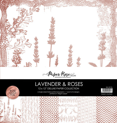 Lavender & Roses - Rose Gold Foil 12x12 Paper Collection 32196 - Paper Rose Studio
